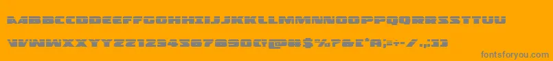 フォントPolicecruiserlas – オレンジの背景に灰色の文字