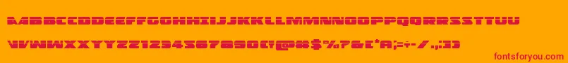フォントPolicecruiserlas – オレンジの背景に赤い文字