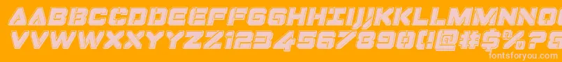 Dominojackbevelital-Schriftart – Rosa Schriften auf orangefarbenem Hintergrund