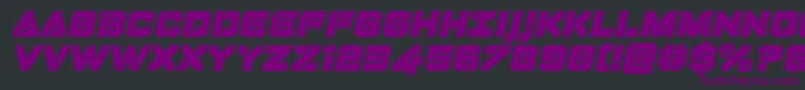 Dominojackbevelital-Schriftart – Violette Schriften auf schwarzem Hintergrund