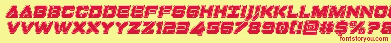 Dominojackbevelital Font – Red Fonts on Yellow Background