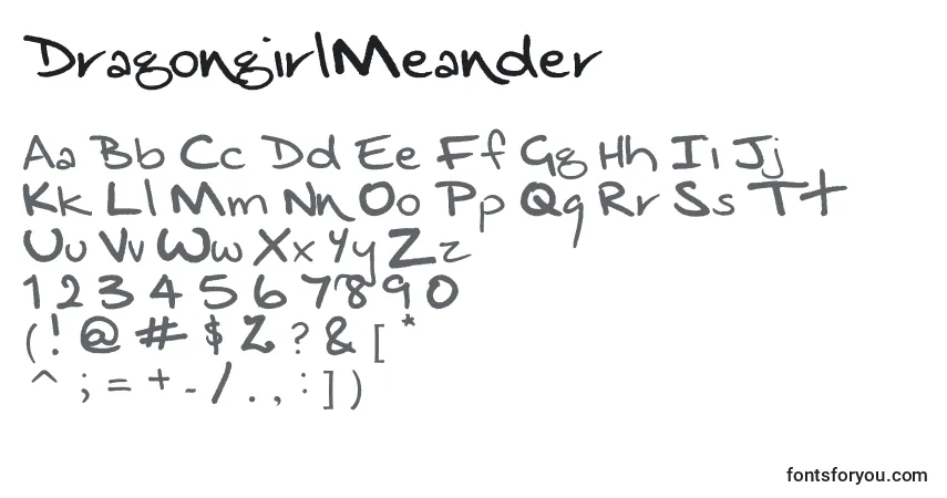 Schriftart DragongirlMeander – Alphabet, Zahlen, spezielle Symbole