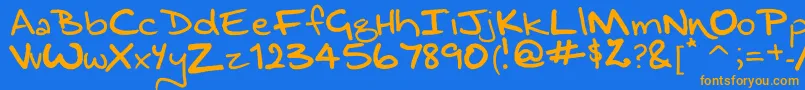 DragongirlMeander Font – Orange Fonts on Blue Background