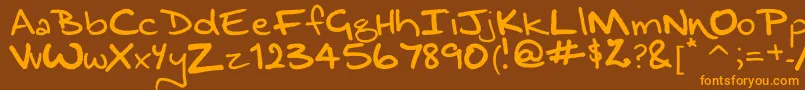 DragongirlMeander Font – Orange Fonts on Brown Background