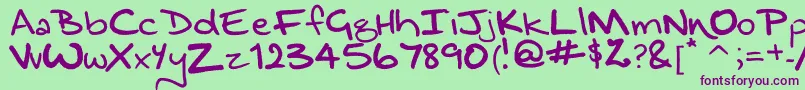 Шрифт DragongirlMeander – фиолетовые шрифты на зелёном фоне
