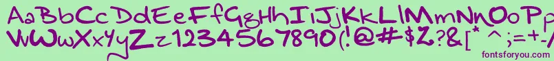 DragongirlMeander Font – Purple Fonts on Green Background