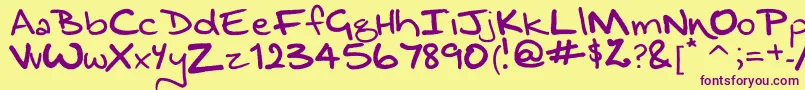 Шрифт DragongirlMeander – фиолетовые шрифты на жёлтом фоне