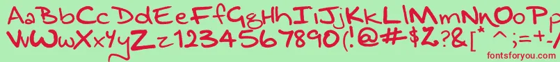 DragongirlMeander Font – Red Fonts on Green Background