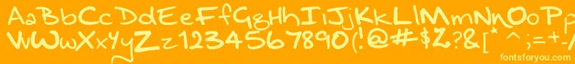 Шрифт DragongirlMeander – жёлтые шрифты на оранжевом фоне