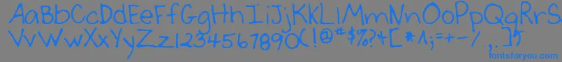 フォントSherRegular – 灰色の背景に青い文字