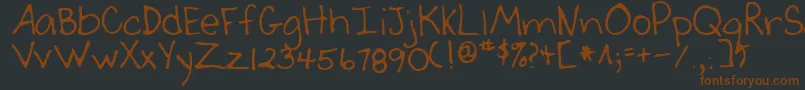 SherRegular-Schriftart – Braune Schriften auf schwarzem Hintergrund