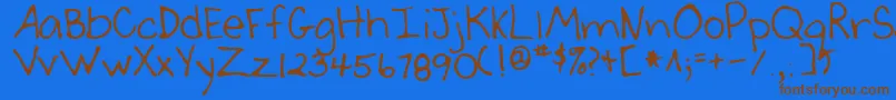 SherRegular Font – Brown Fonts on Blue Background