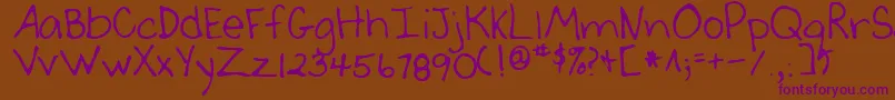 SherRegular-Schriftart – Violette Schriften auf braunem Hintergrund