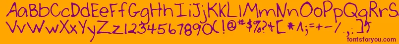 SherRegular-Schriftart – Violette Schriften auf orangefarbenem Hintergrund