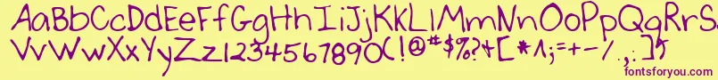 SherRegular Font – Purple Fonts on Yellow Background