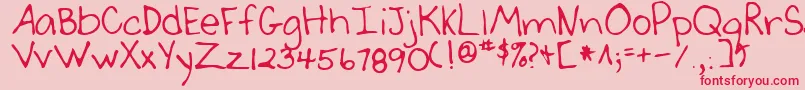 SherRegular-Schriftart – Rote Schriften auf rosa Hintergrund