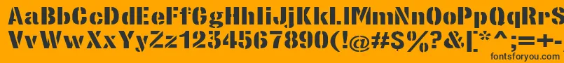 StencilsansextraboldRegular Font – Black Fonts on Orange Background