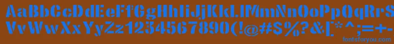 StencilsansextraboldRegular Font – Blue Fonts on Brown Background