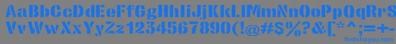 フォントStencilsansextraboldRegular – 灰色の背景に青い文字