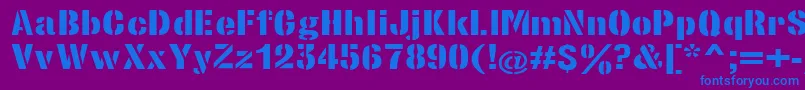 StencilsansextraboldRegular Font – Blue Fonts on Purple Background