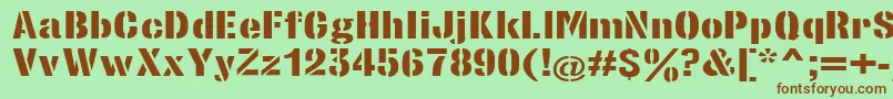 StencilsansextraboldRegular Font – Brown Fonts on Green Background