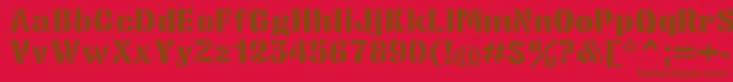 StencilsansextraboldRegular-Schriftart – Braune Schriften auf rotem Hintergrund