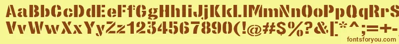 StencilsansextraboldRegular Font – Brown Fonts on Yellow Background