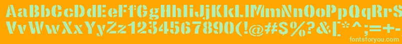 StencilsansextraboldRegular Font – Green Fonts on Orange Background