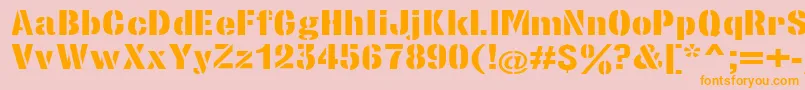 StencilsansextraboldRegular Font – Orange Fonts on Pink Background