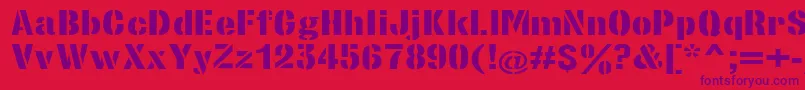 StencilsansextraboldRegular Font – Purple Fonts on Red Background