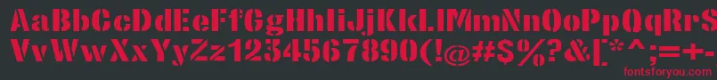 StencilsansextraboldRegular Font – Red Fonts on Black Background