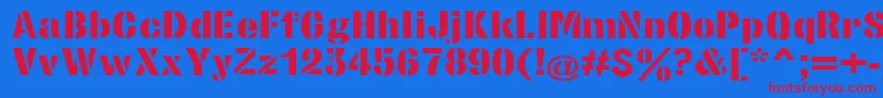 フォントStencilsansextraboldRegular – 赤い文字の青い背景