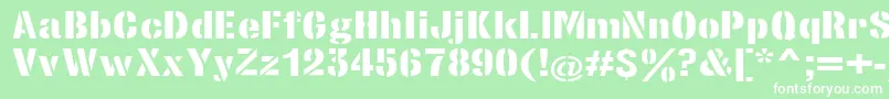 StencilsansextraboldRegular Font – White Fonts on Green Background