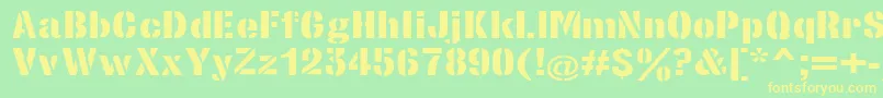 StencilsansextraboldRegular Font – Yellow Fonts on Green Background