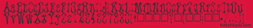 フォントParaffin – 赤い背景に黒い文字