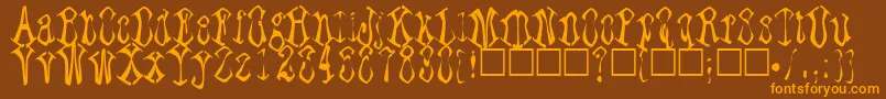 Lisätietoja Paraffin-fontista Paraffin-fontti – oranssit fontit ruskealla taustalla