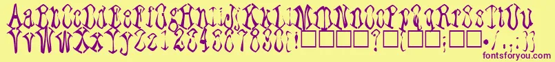 Paraffin Font – Purple Fonts on Yellow Background