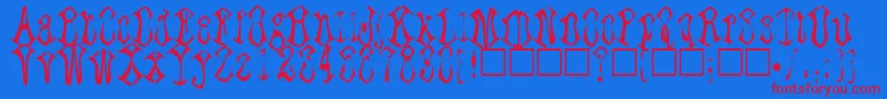 Paraffin Font – Red Fonts on Blue Background
