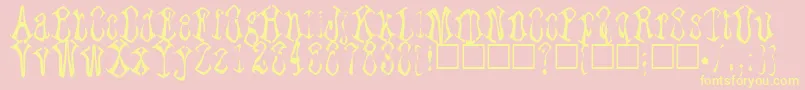 fuente Paraffin – Fuentes Amarillas Sobre Fondo Rosa