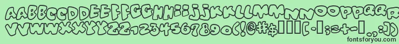 Шрифт Vitamino – чёрные шрифты на зелёном фоне