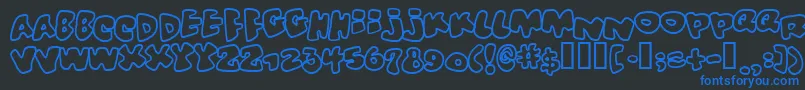 フォントVitamino – 黒い背景に青い文字