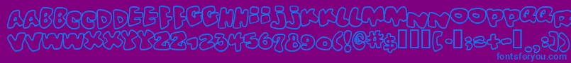 フォントVitamino – 紫色の背景に青い文字