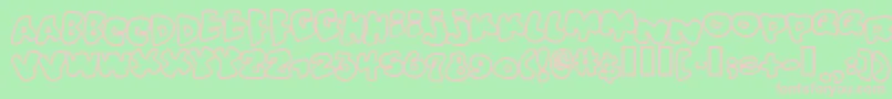 フォントVitamino – 緑の背景にピンクのフォント