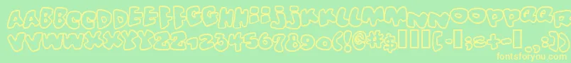 Шрифт Vitamino – жёлтые шрифты на зелёном фоне