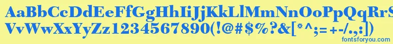 NewcaledonialtstdBlack Font – Blue Fonts on Yellow Background