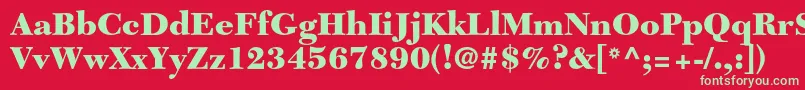 NewcaledonialtstdBlack-fontti – vihreät fontit punaisella taustalla