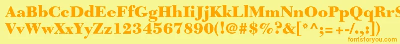 NewcaledonialtstdBlack Font – Orange Fonts on Yellow Background