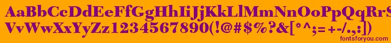 NewcaledonialtstdBlack Font – Purple Fonts on Orange Background