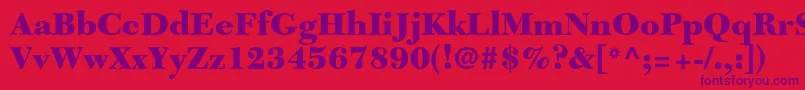 NewcaledonialtstdBlack Font – Purple Fonts on Red Background