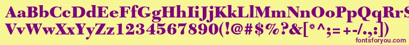 NewcaledonialtstdBlack Font – Purple Fonts on Yellow Background